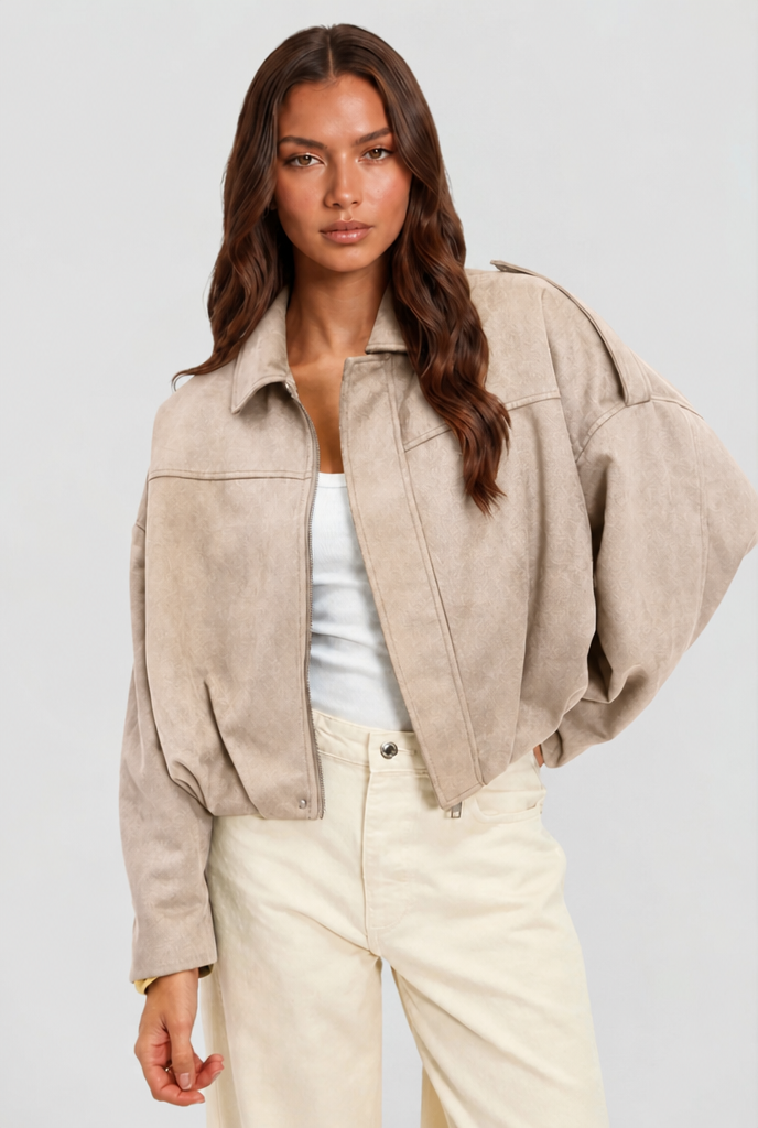 Giacca camoscio donna corta oversize – Noemi