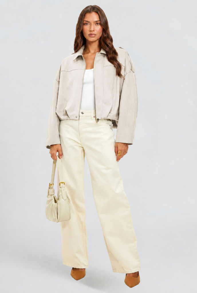 Giacca camoscio donna corta oversize – Noemi