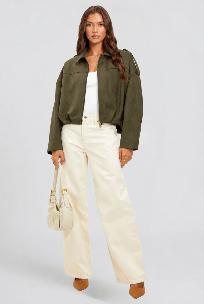 Giacca camoscio donna corta oversize – Noemi