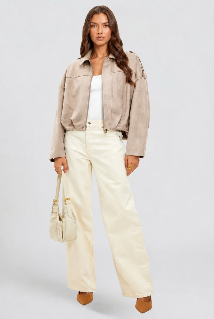 Giacca camoscio donna corta oversize – Noemi