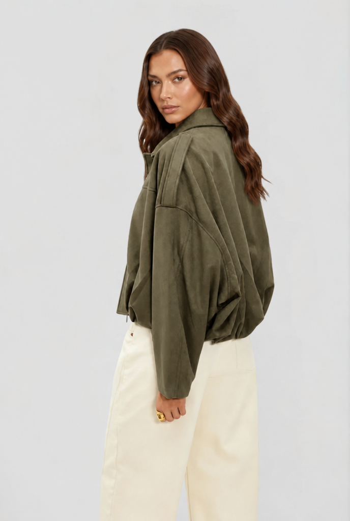 Giacca camoscio donna corta oversize – Noemi