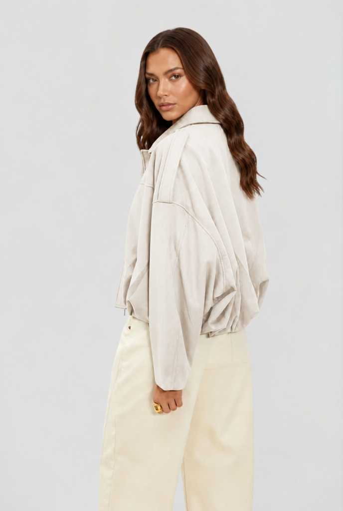 Giacca camoscio donna corta oversize – Noemi
