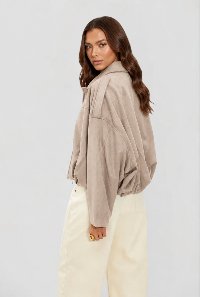 Giacca camoscio donna corta oversize – Noemi