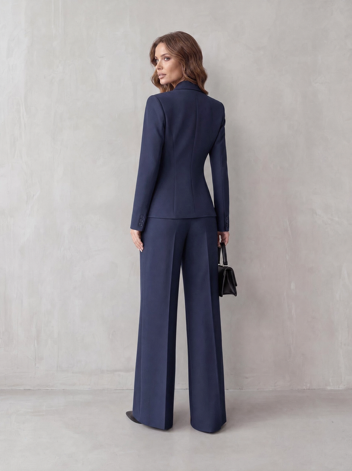 Carlotta – tailleur donna con blazer e pantaloni a gamba larga