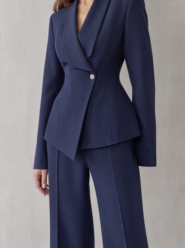Carlotta – tailleur donna con blazer e pantaloni a gamba larga