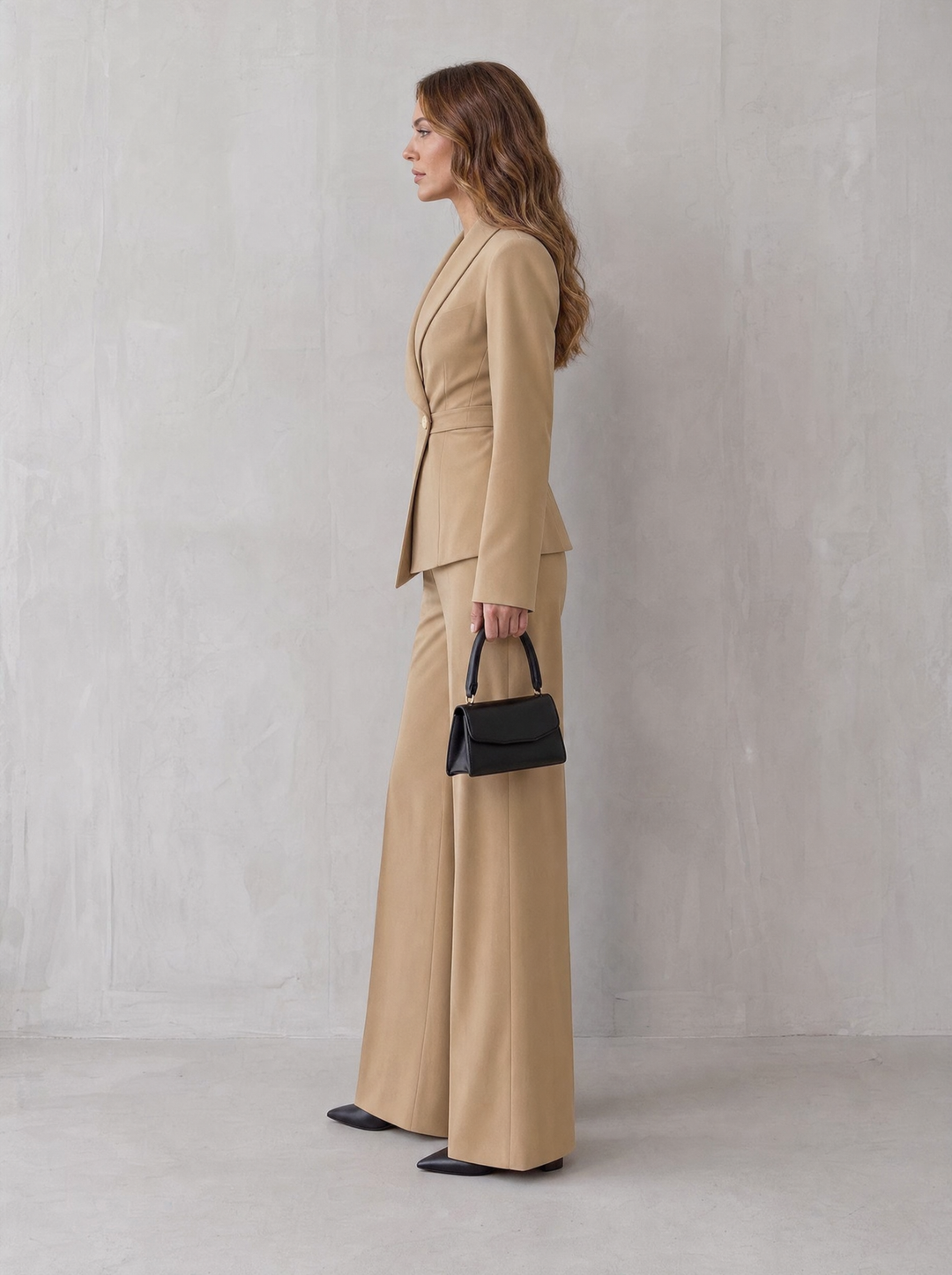 Carlotta – tailleur donna con blazer e pantaloni a gamba larga
