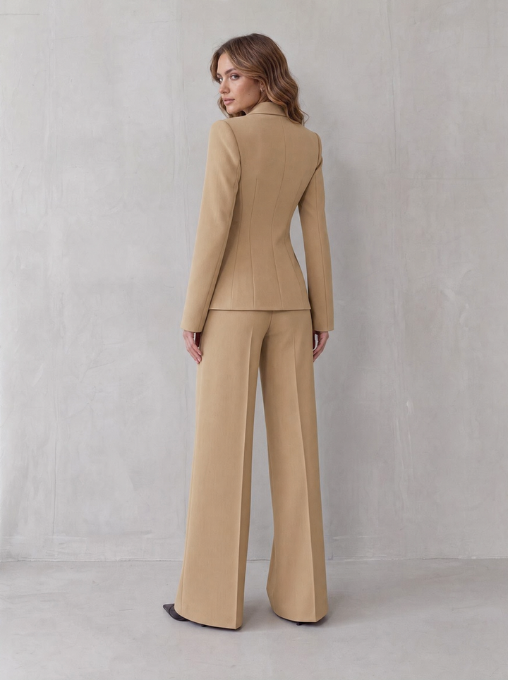 Carlotta – tailleur donna con blazer e pantaloni a gamba larga