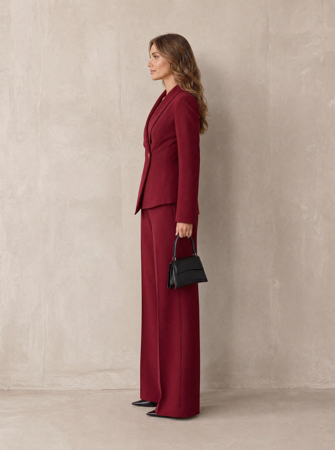 Carlotta – tailleur donna con blazer e pantaloni a gamba larga