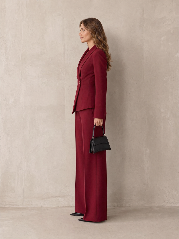 Carlotta – tailleur donna con blazer e pantaloni a gamba larga