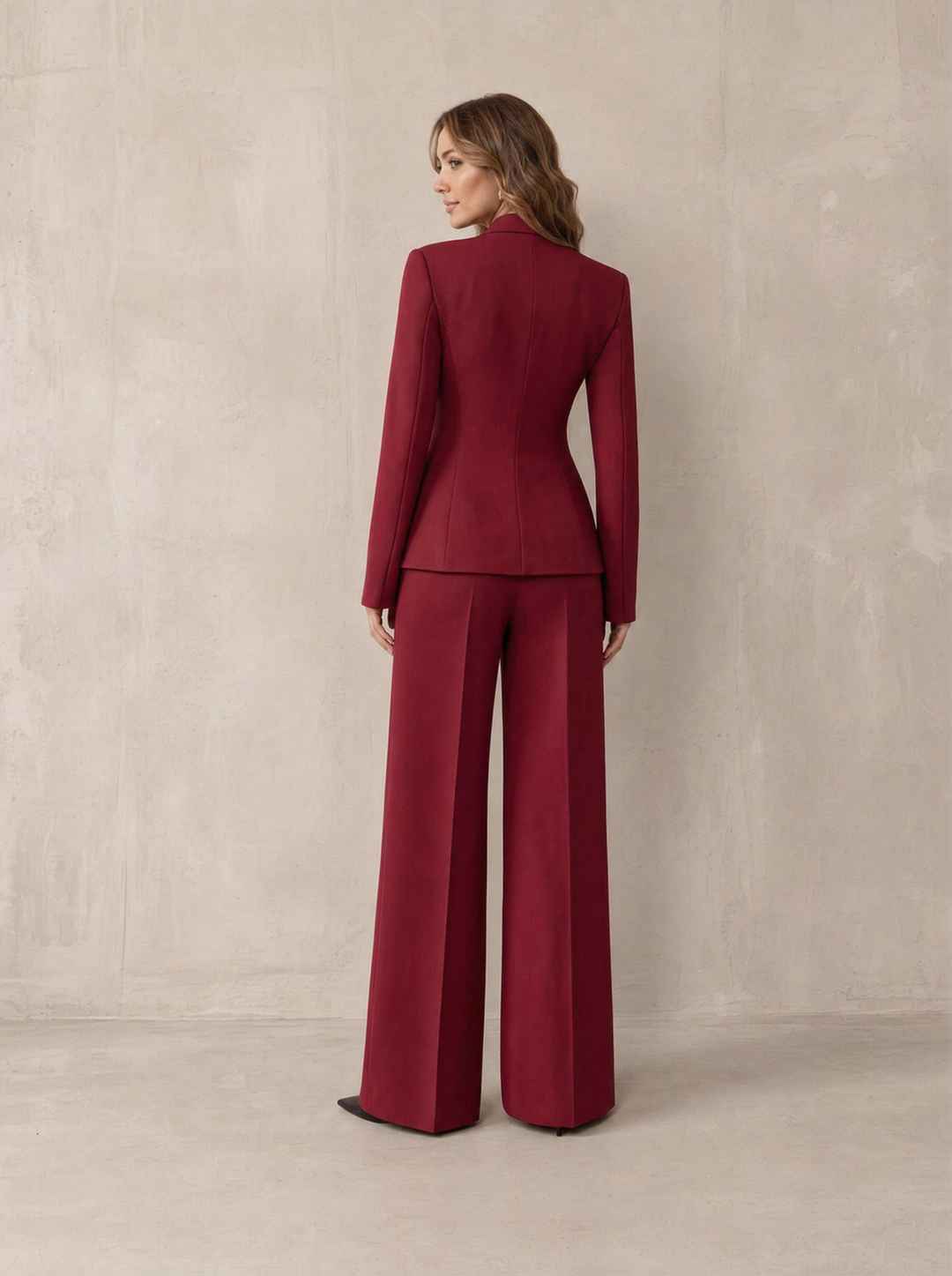 Carlotta – tailleur donna con blazer e pantaloni a gamba larga