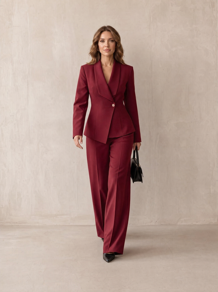 Carlotta – tailleur donna con blazer e pantaloni a gamba larga