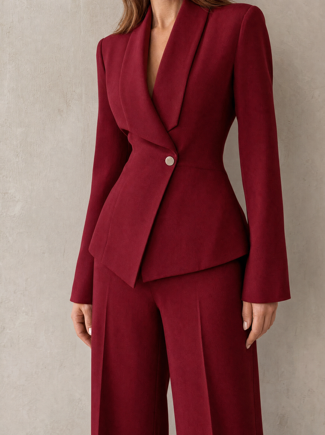 Carlotta – tailleur donna con blazer e pantaloni a gamba larga
