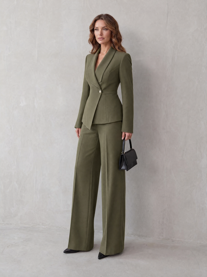 Carlotta – tailleur donna con blazer e pantaloni a gamba larga