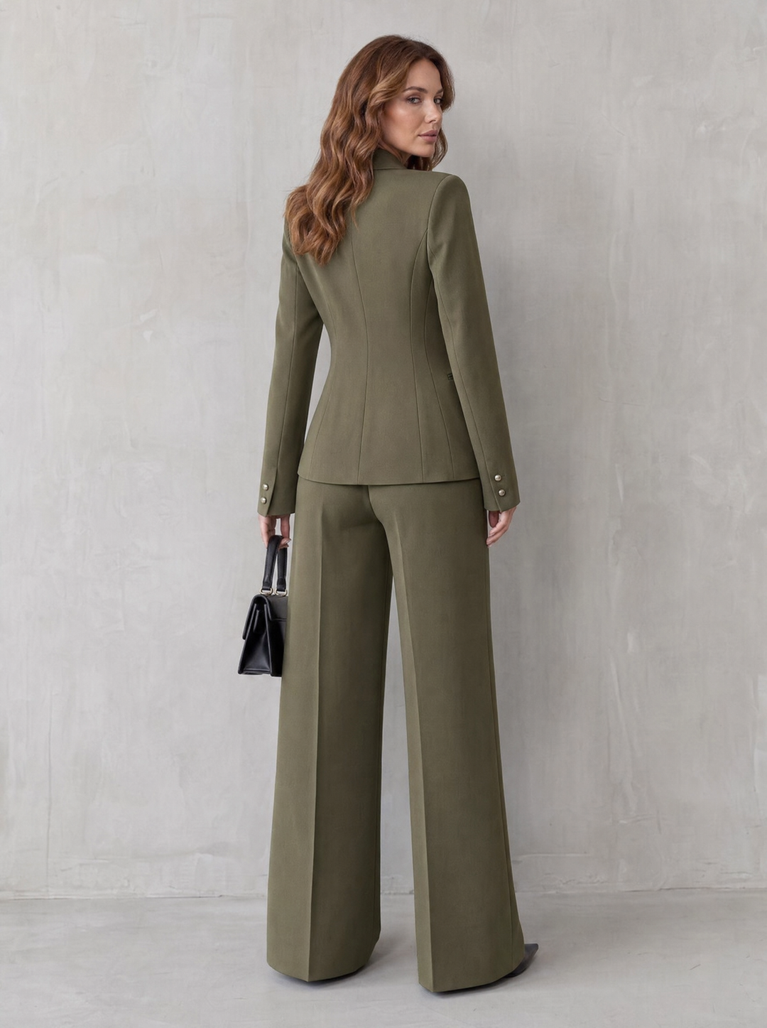 Carlotta – tailleur donna con blazer e pantaloni a gamba larga