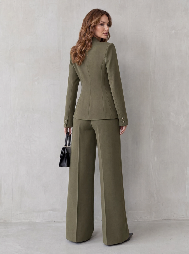 Carlotta – tailleur donna con blazer e pantaloni a gamba larga