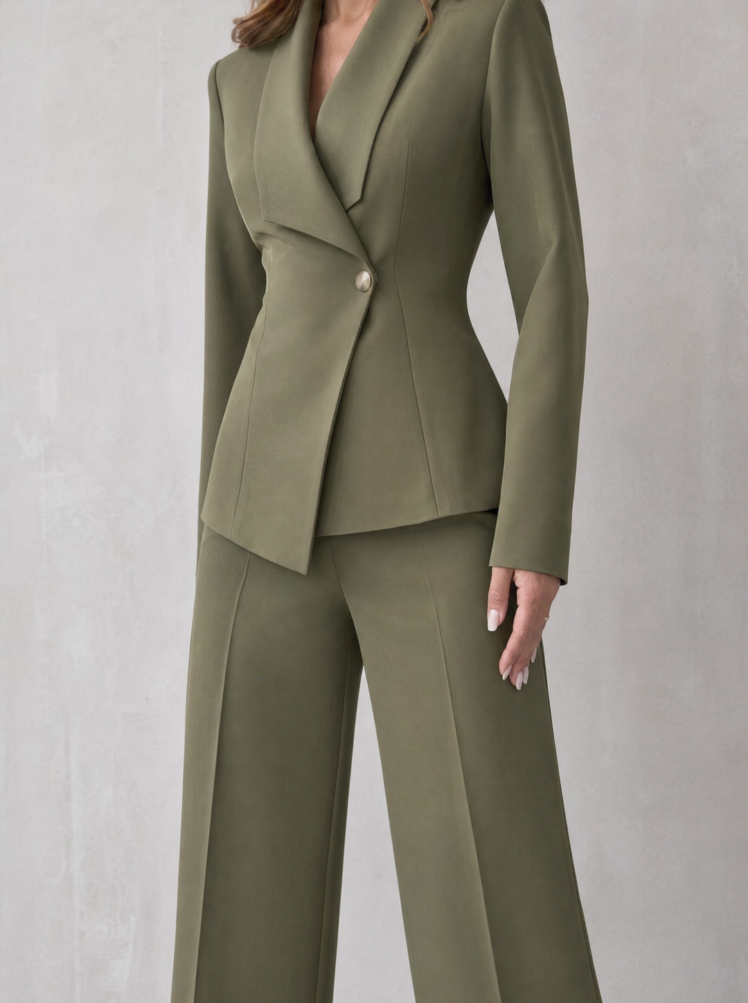 Carlotta – tailleur donna con blazer e pantaloni a gamba larga