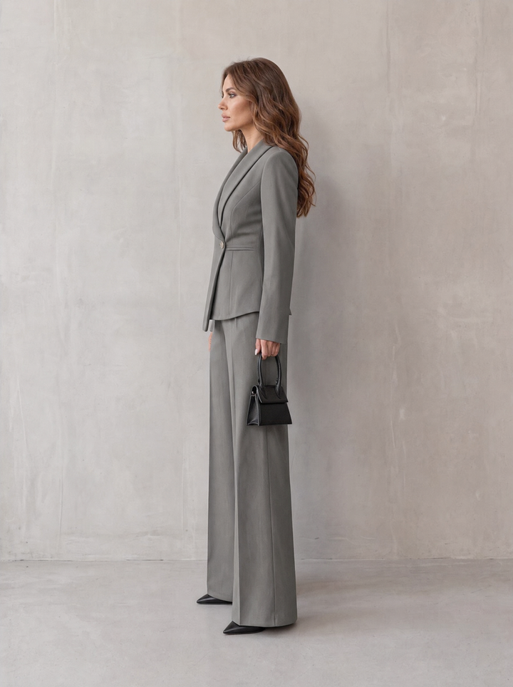 Carlotta – tailleur donna con blazer e pantaloni a gamba larga