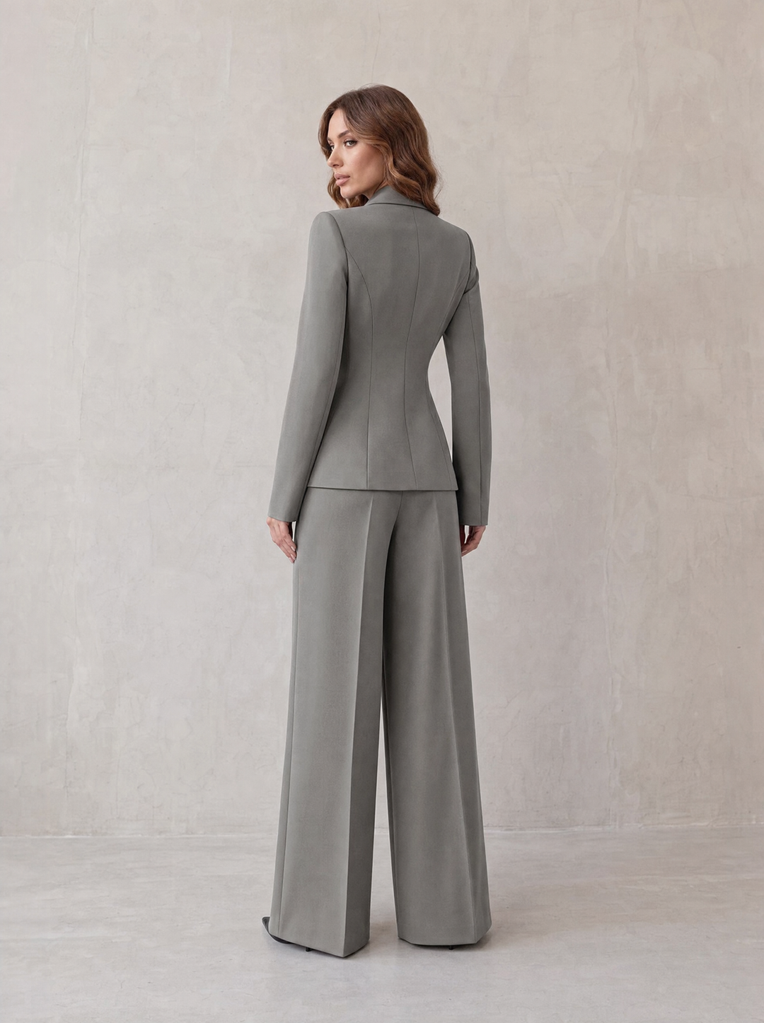Carlotta – tailleur donna con blazer e pantaloni a gamba larga