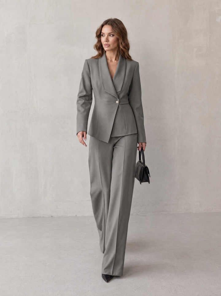Carlotta – tailleur donna con blazer e pantaloni a gamba larga