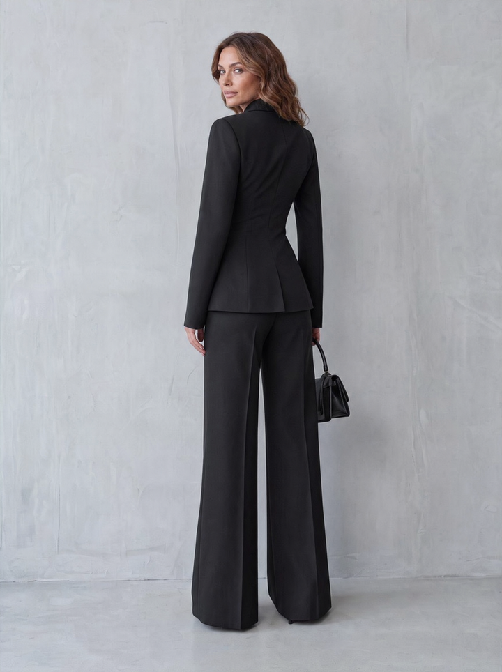 Carlotta – tailleur donna con blazer e pantaloni a gamba larga
