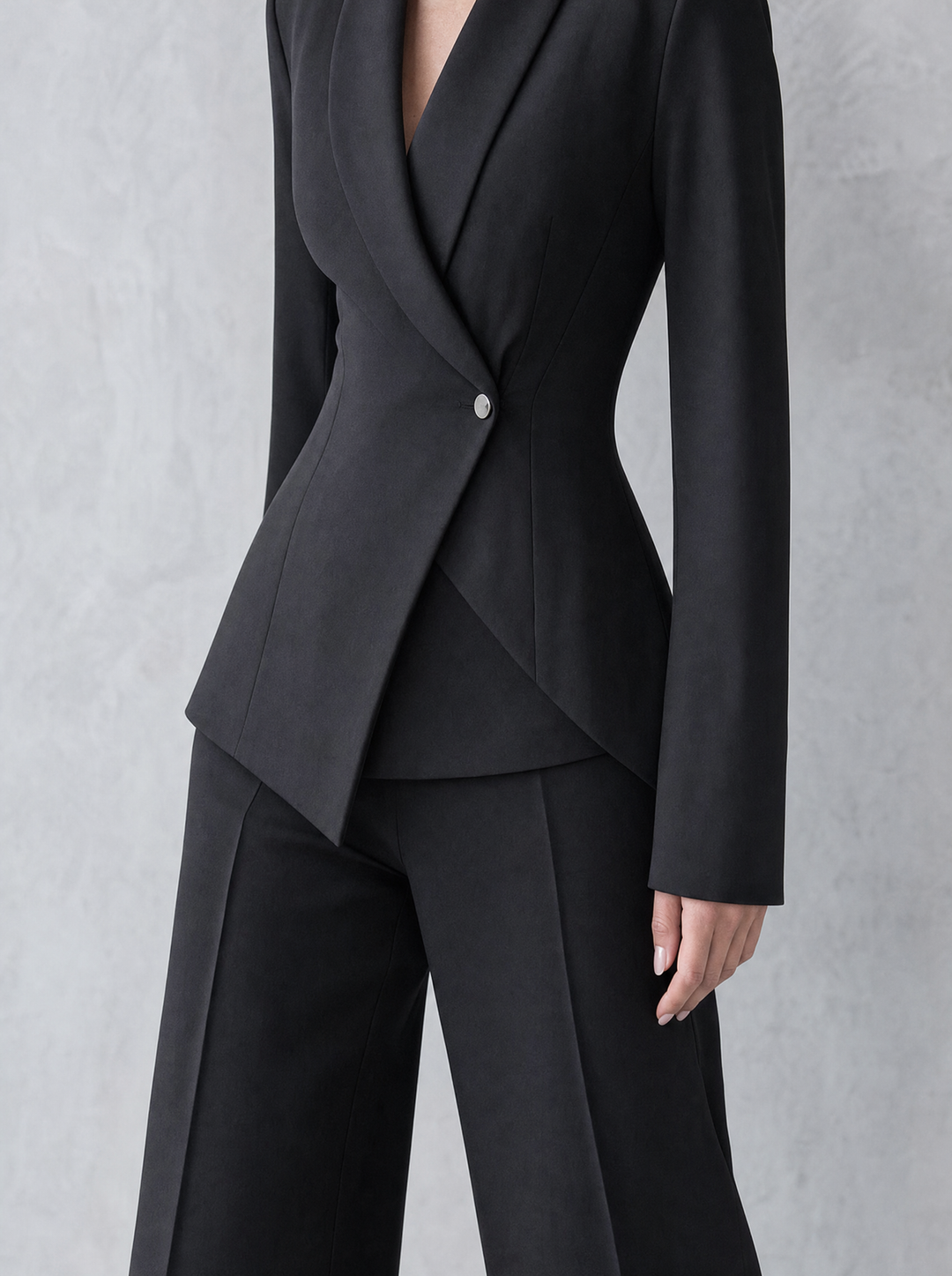 Carlotta – tailleur donna con blazer e pantaloni a gamba larga