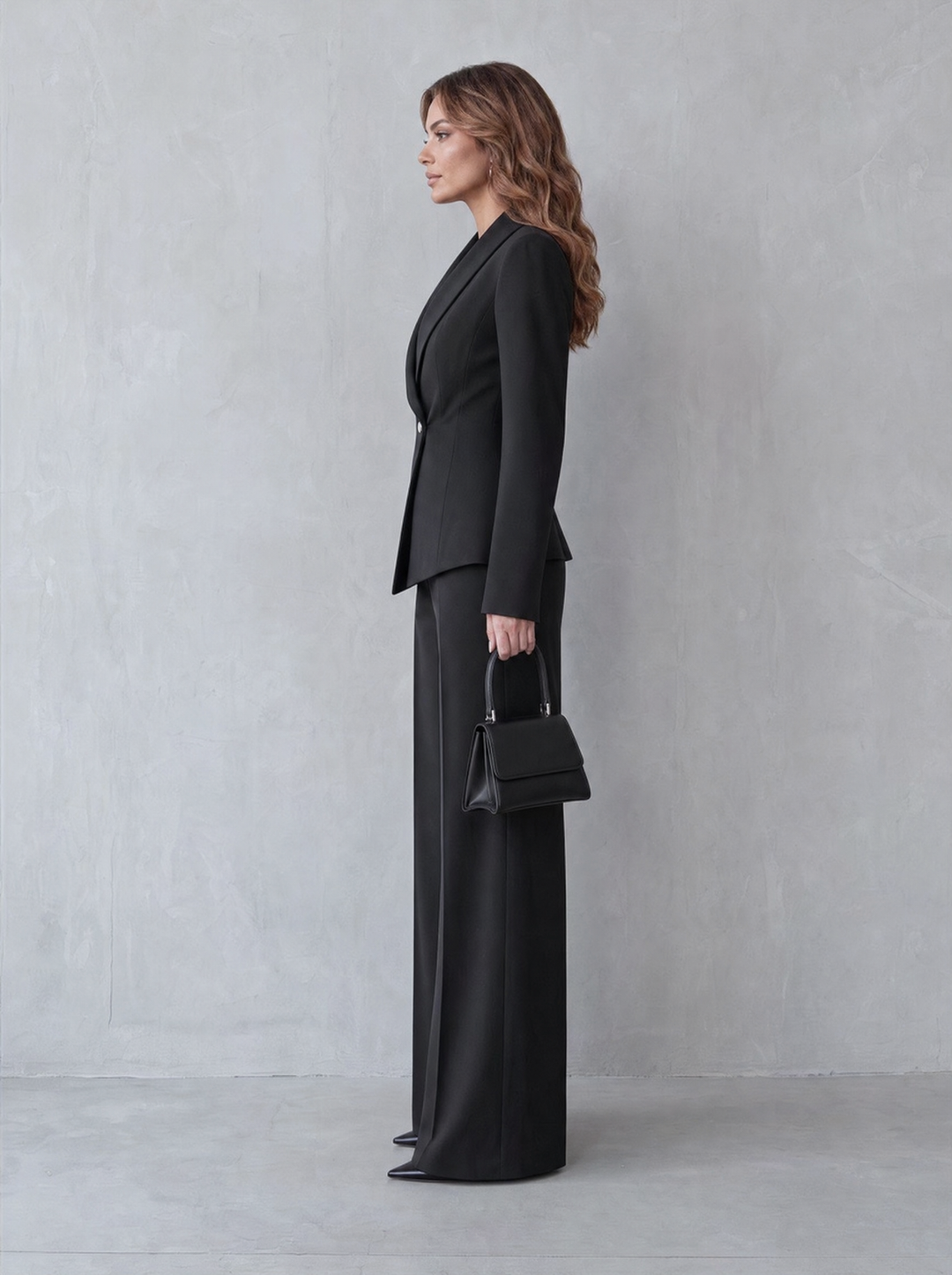 Carlotta – tailleur donna con blazer e pantaloni a gamba larga