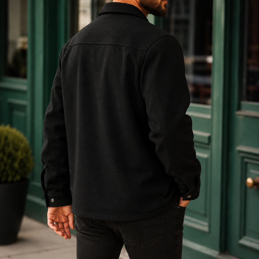 Fabio | giacca uomo in tessuto spazzolato – giacca camicia casual con bottoni
