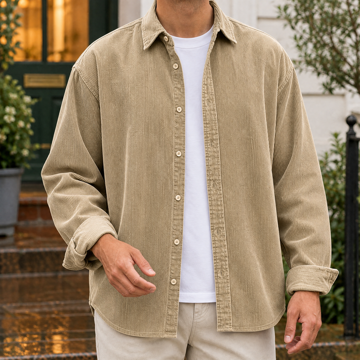 Renato | camicia uomo in velluto a coste – sovracamicia giacca casual