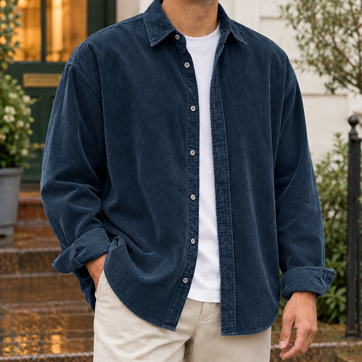 Renato | camicia uomo in velluto a coste – sovracamicia giacca casual