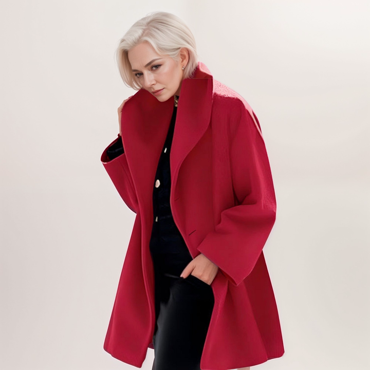 Nella – cappotto lungo donna con collo oversize