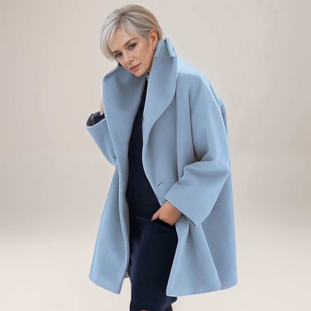 Nella – cappotto lungo donna con collo oversize