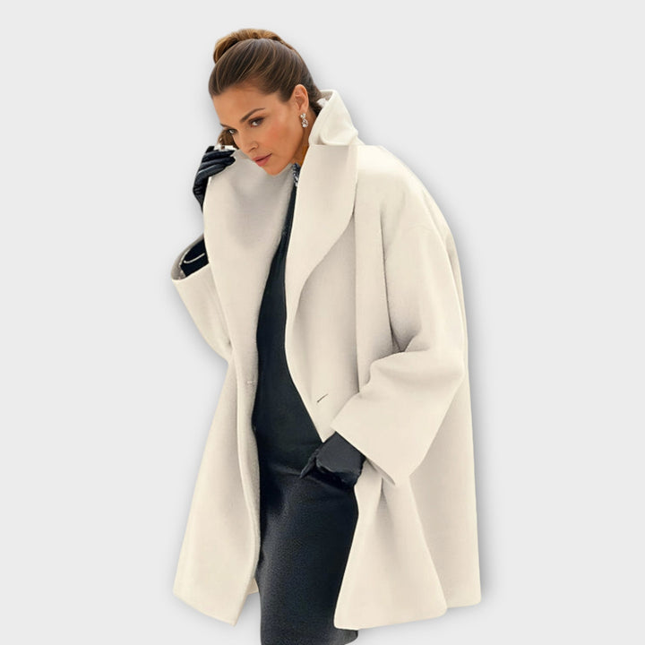 Nella – cappotto lungo donna con collo oversize