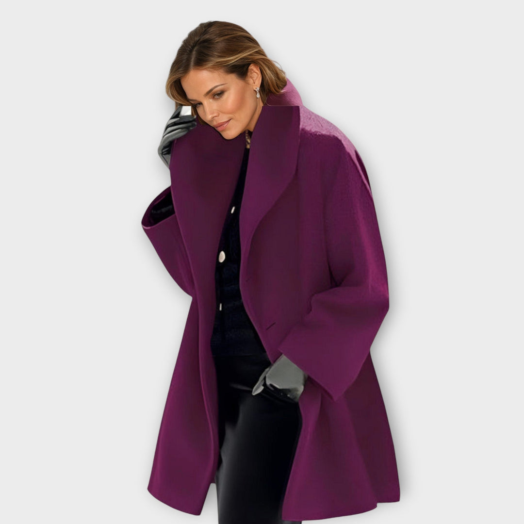Nella – cappotto lungo donna con collo oversize