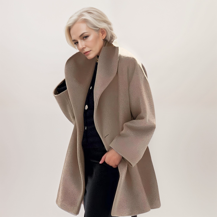 Nella – cappotto lungo donna con collo oversize