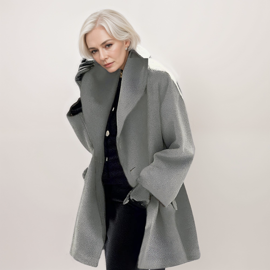 Nella – cappotto lungo donna con collo oversize