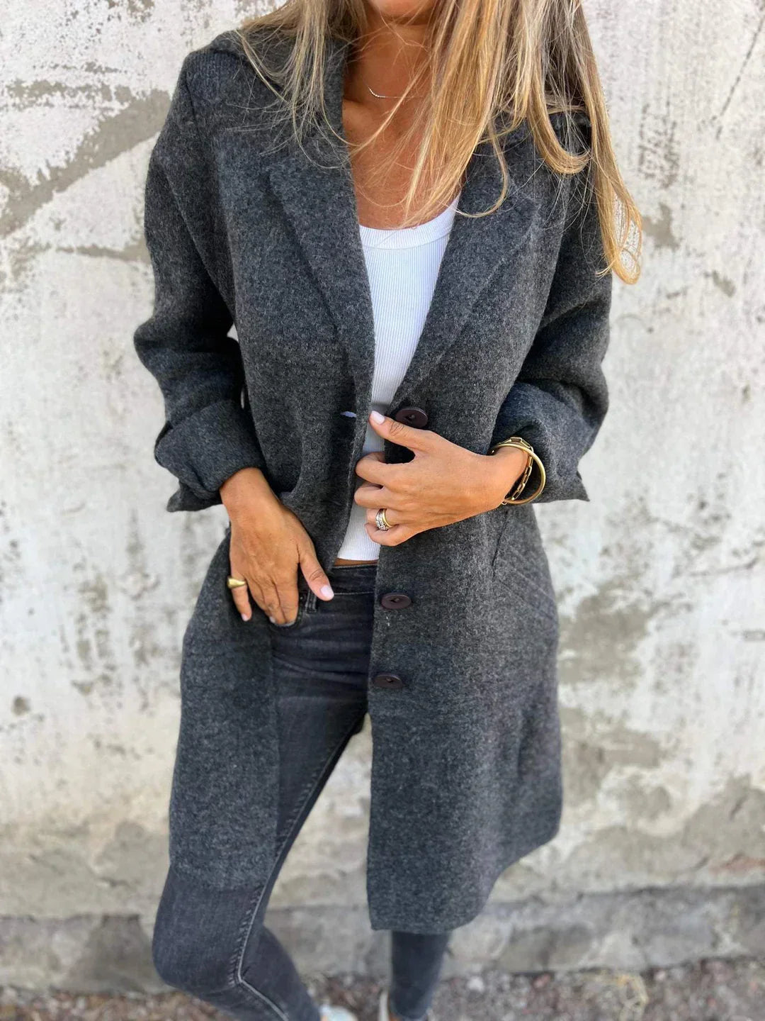 Ada | cappotto lungo monopetto