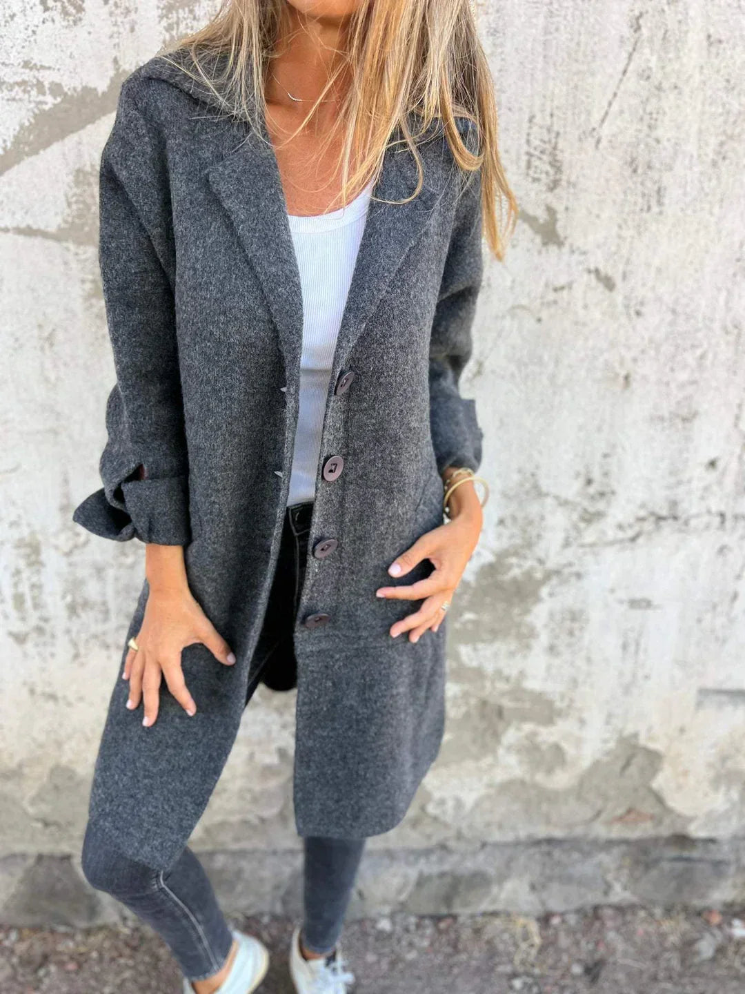Ada | cappotto lungo monopetto