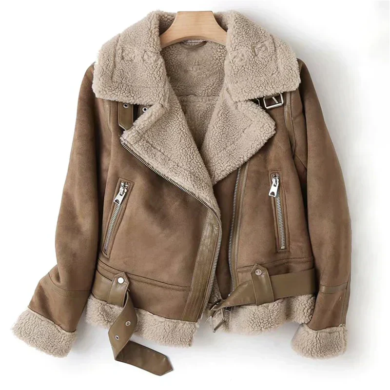 Giacca pelle donna biker con fodera sherpa – Carlotta