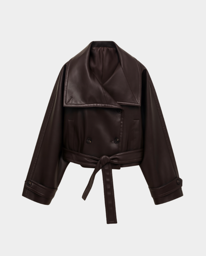 Giacca pelle donna corta in ecopelle doppiopetto – Livia