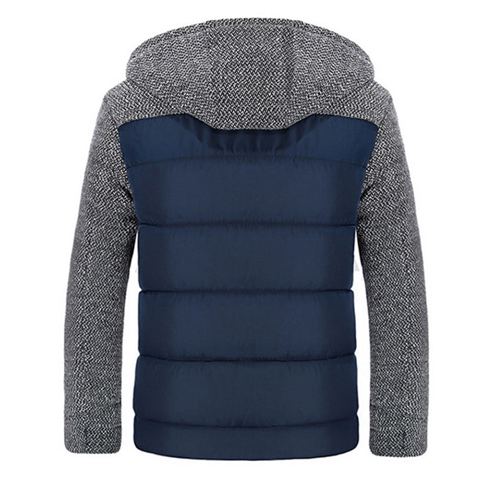 Silvio | giacca invernale uomo con cappuccio – piumino imbottito con maniche in maglia