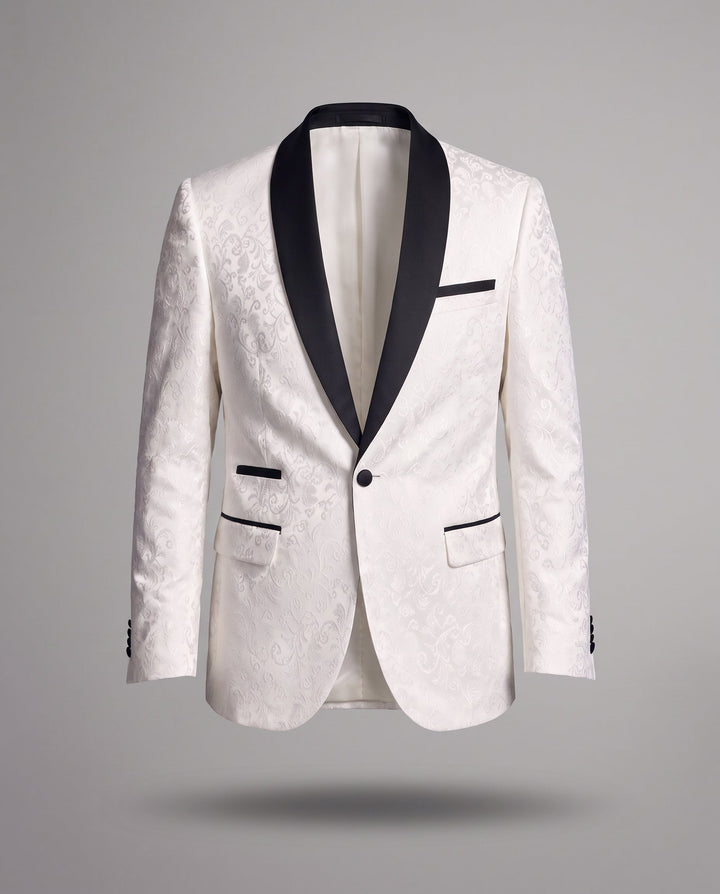 Sebastiano | giacca smoking uomo ricamata – blazer elegante con revers a scialle