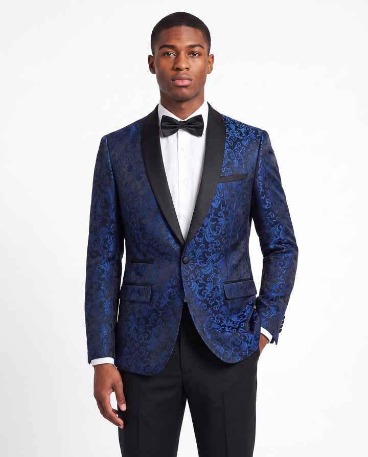 Sebastiano | giacca smoking uomo ricamata – blazer elegante con revers a scialle