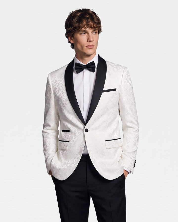 Sebastiano | giacca smoking uomo ricamata – blazer elegante con revers a scialle