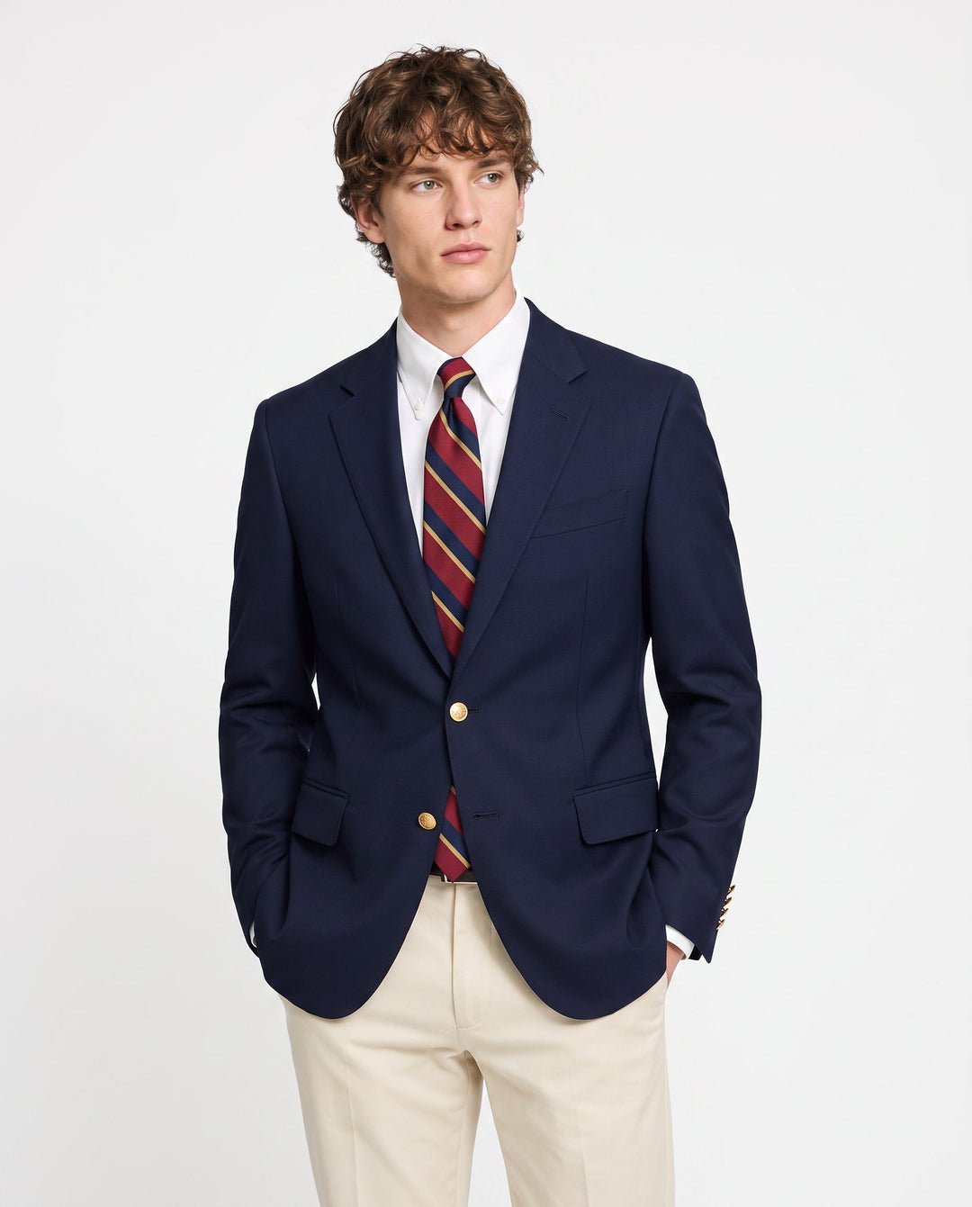 Gabriele | blazer uomo blu con bottoni dorati – giacca elegante monopetto