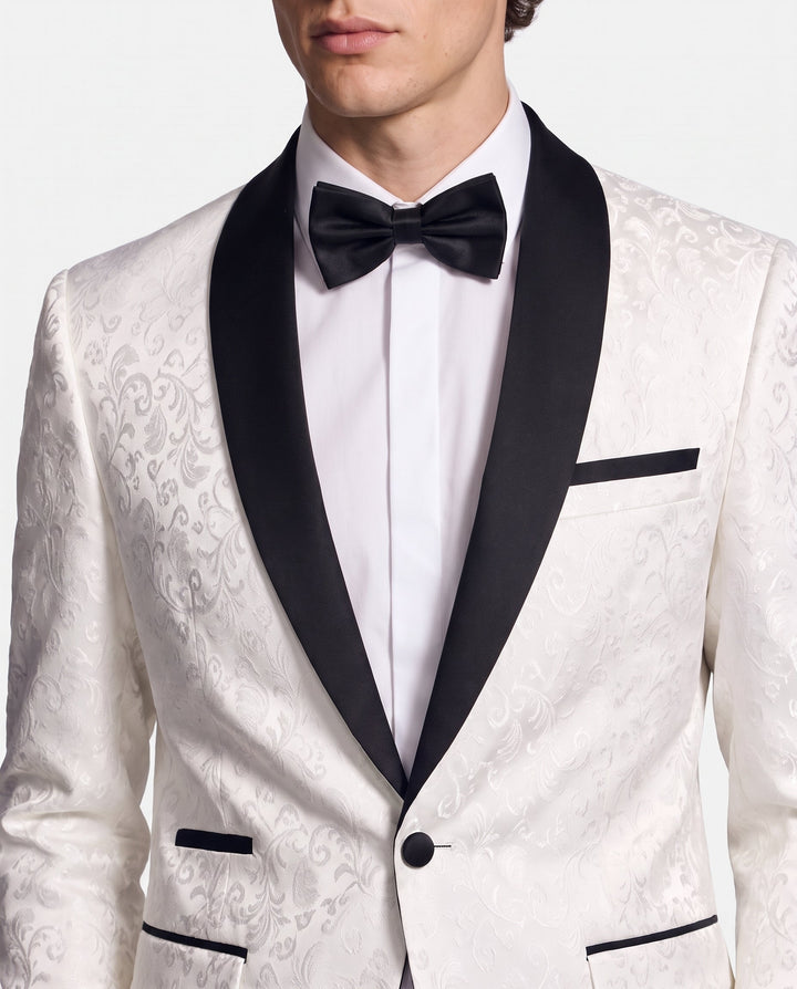 Sebastiano | giacca smoking uomo ricamata – blazer elegante con revers a scialle
