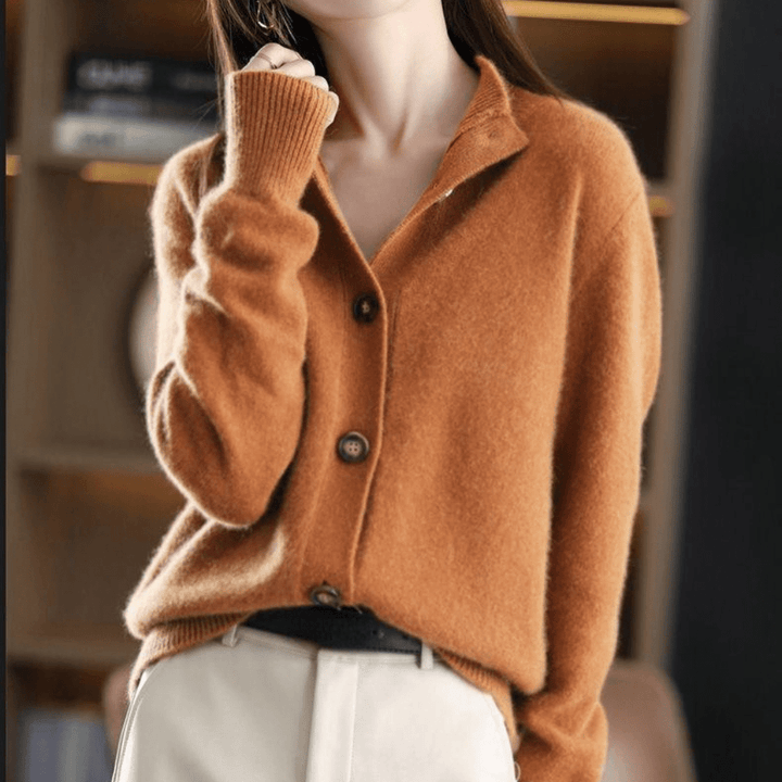 Iris – cardigan donna in cashmere morbido aperto