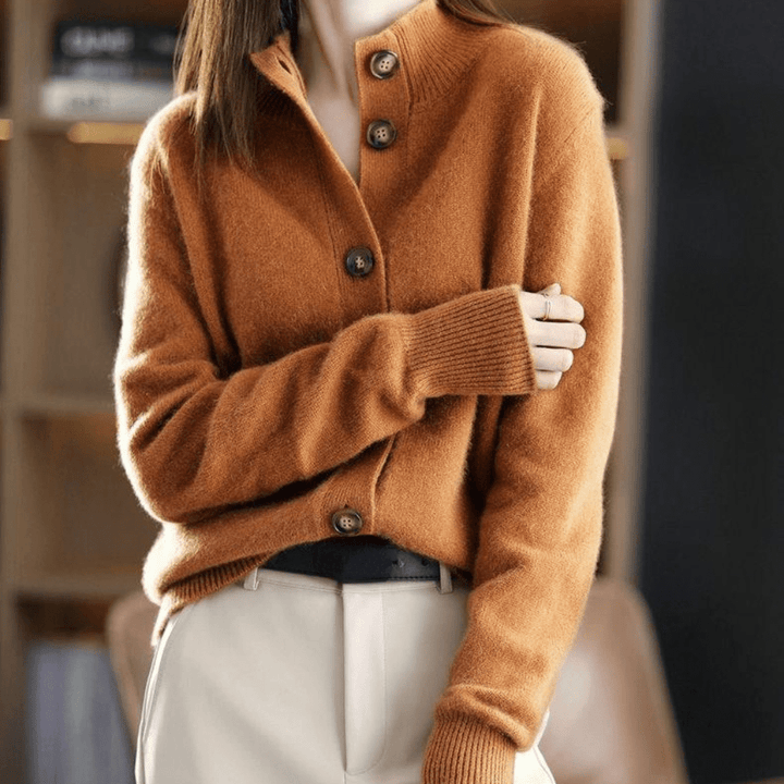 Iris – cardigan donna in cashmere morbido aperto