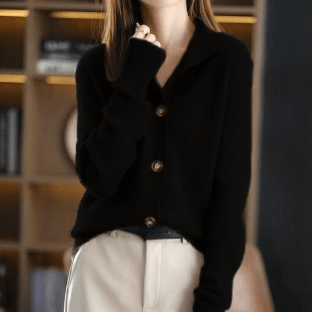 Iris – cardigan donna in cashmere morbido aperto