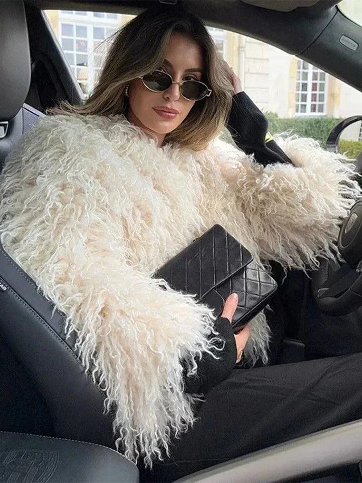Giorgia | cappotto in pelliccia sintetica beige