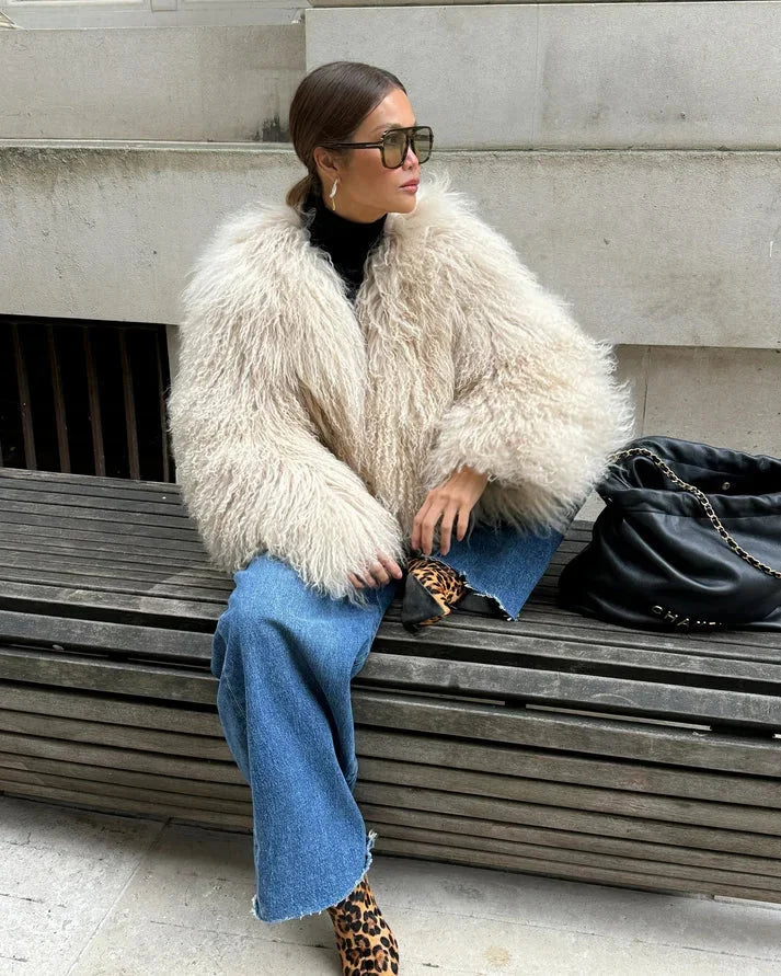 Giorgia | cappotto in pelliccia sintetica beige